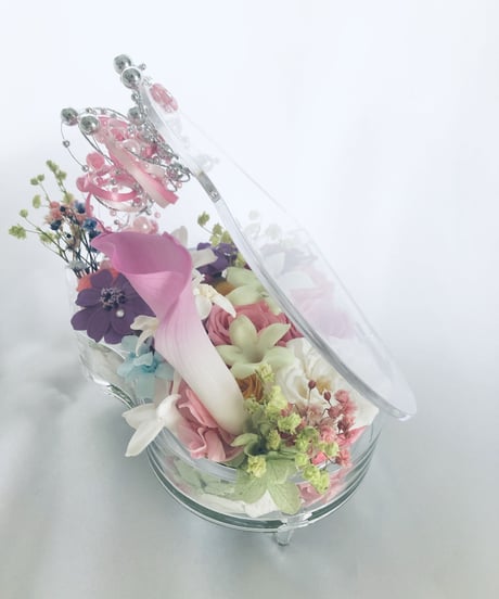 【プリザーブドフラワー／グランドピアノシリーズ】透明のグランドピアノに咲く華やかで繊細なメロディー