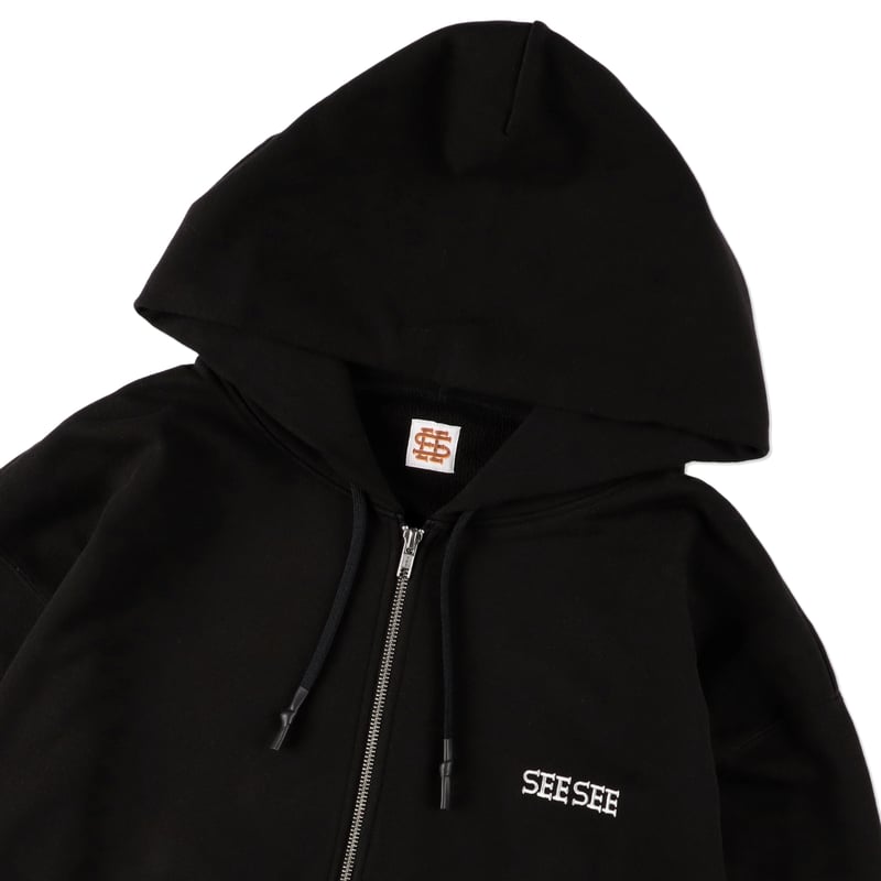 SEE SEE FULL ZIP HOODIE【BLACK】 | STUDY SHOWROOM