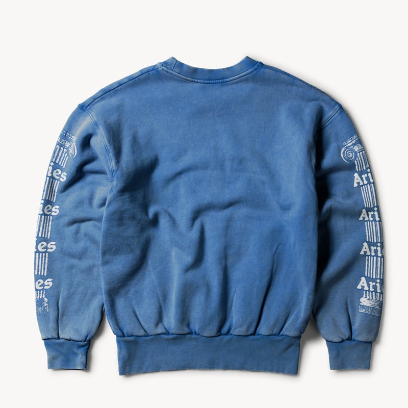 ARIES Aged Ancient Column Sweat Blue【AR20033.01