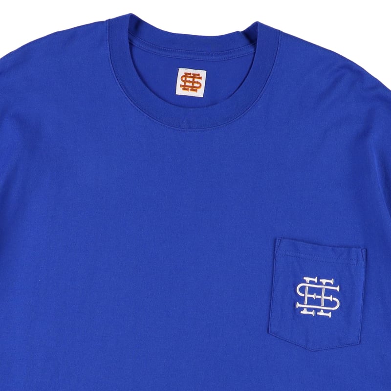 S9-1】SEE SEE SUPER BIG FLAT POCKET TEE【LA BLUE
