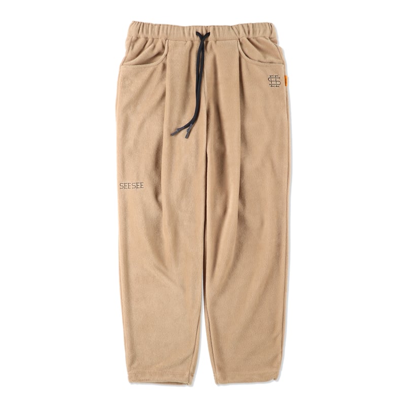 SEE SEE WIDE TAPERED EASY FLEECE PANTS【BROWN BE