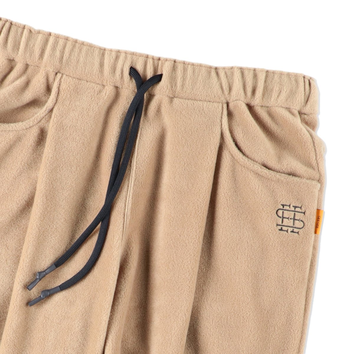 SEE SEE WIDE TAPERED EASY FLEECE PANTS【BROWN BE...