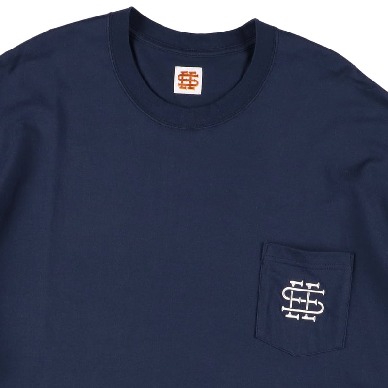 SEE SEE SUPER BIG FLAT POCKET TEE NAVY