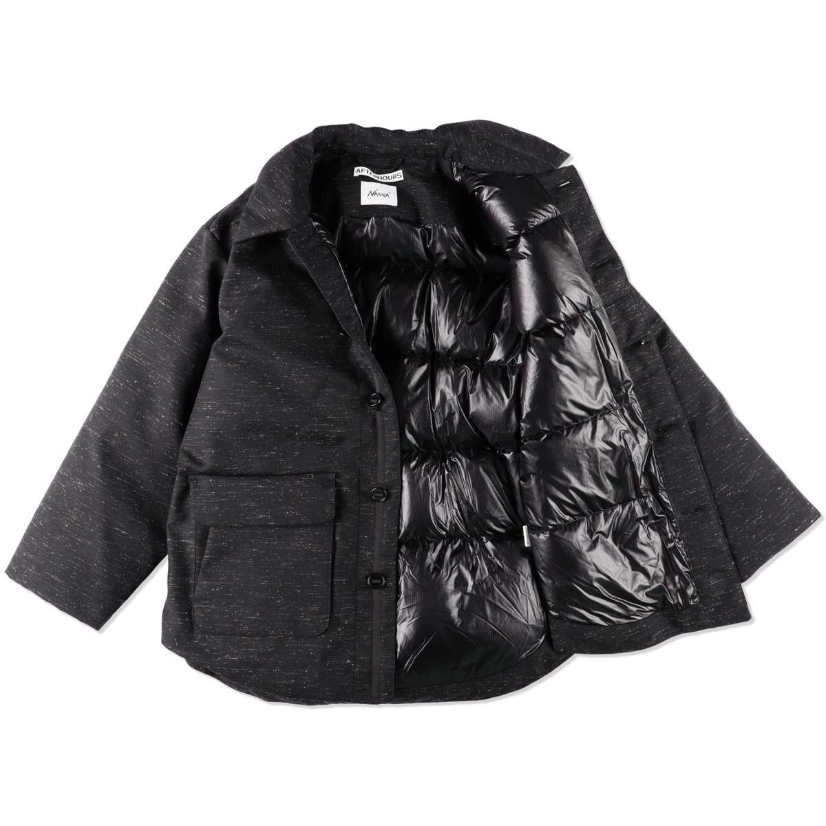 AFTERHOURS DOWN SHIRT JACKET BLACK MIXA C2D