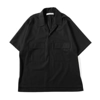 AFTERHOURS OPEN COLLAR SHIRT BLACK【A008-E1SH】(N)