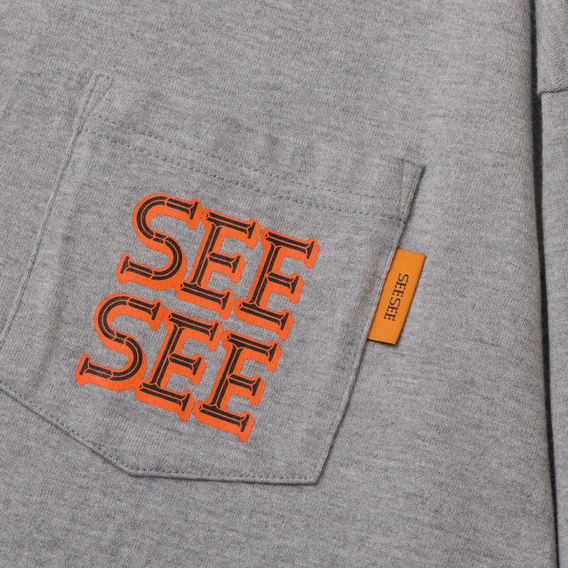 S9】SEE SEE SUPER BIG FLAT SS POCKET TEE | STUD...