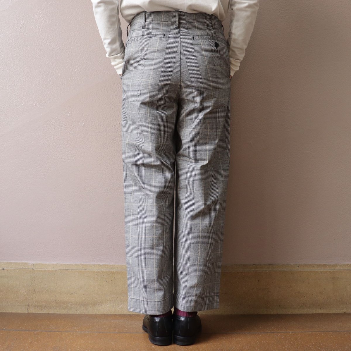 e.sen イーセン 19AW チェック柄 ワイド フランネル パンツ