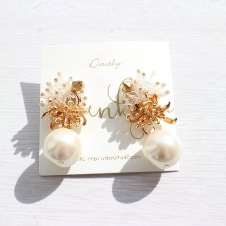 Flower & pearl /// gold・silver