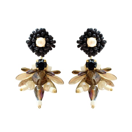 multicolored Bee＆FlowerGarden///black & khaki