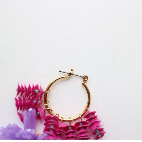 Spark hoop /// Clear Blue & Pink