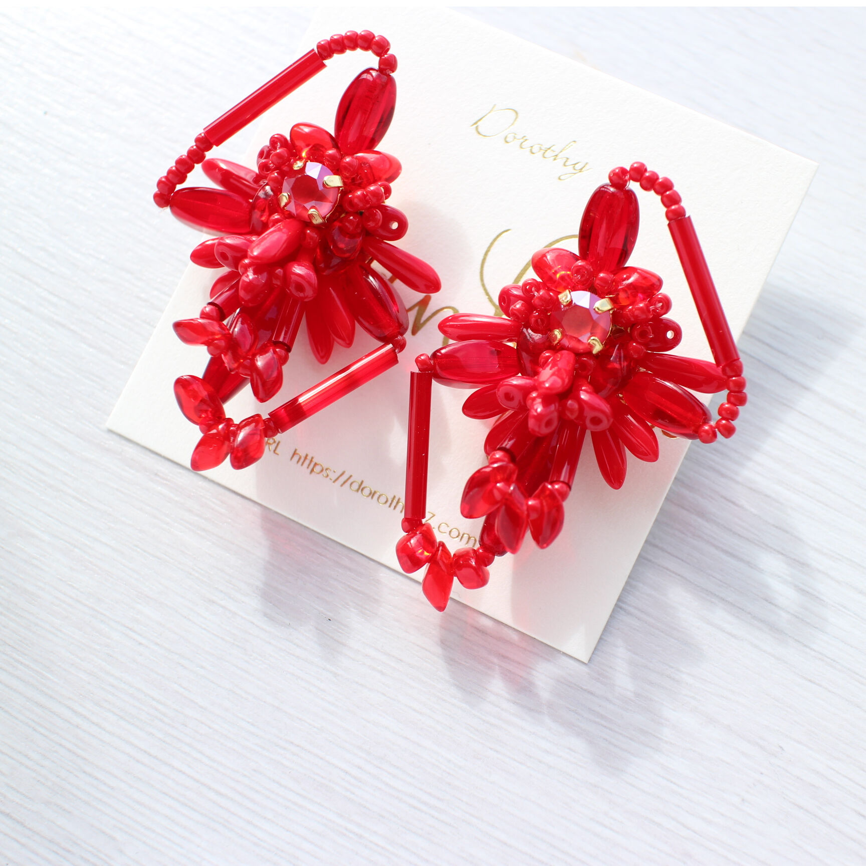 Ameri様order red headdress♡ &赤のイヤリング２種 Chakra 〜 No,1 『 Red 』 | Dorothy