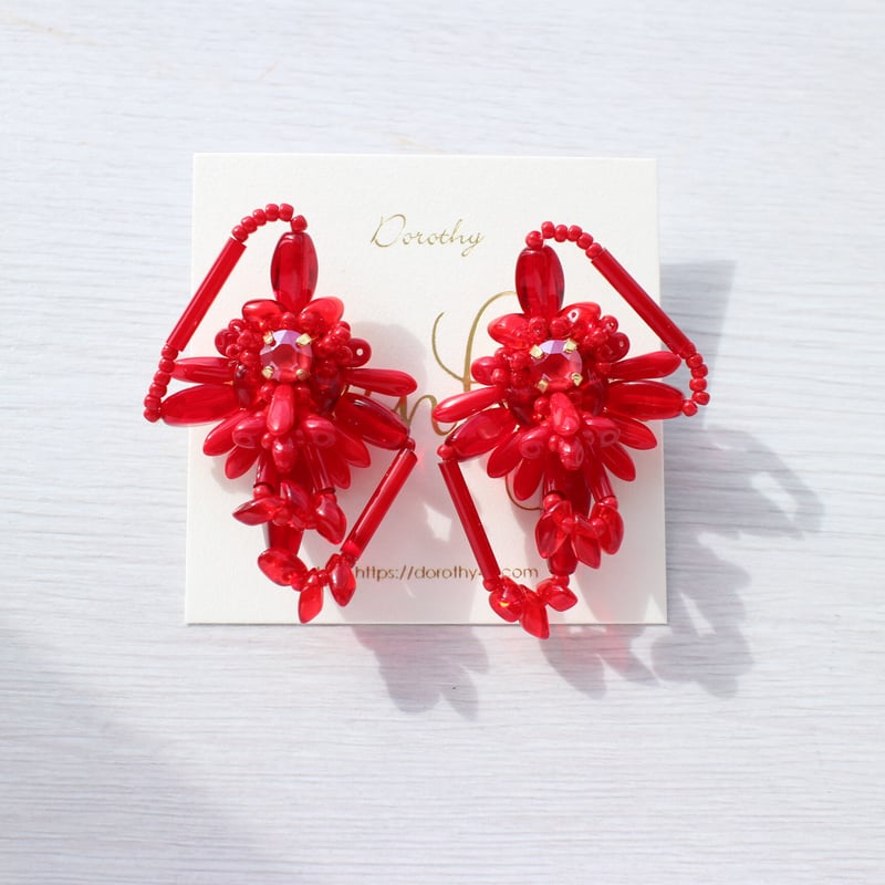 Chakra &赤のイヤリング２種 headdress♡ red Ameri様order 〜 Dorothy | 』 Red 『 No,1 七五三