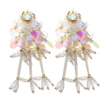２WAY /// Long chandelier /// clear  aurora