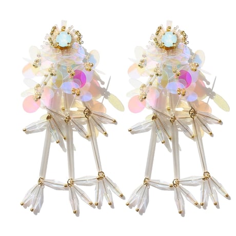 ２WAY /// Long chandelier /// clear  aurora