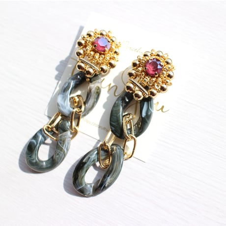 ２WAY　chain & chain/// blue・mustard・khaki
