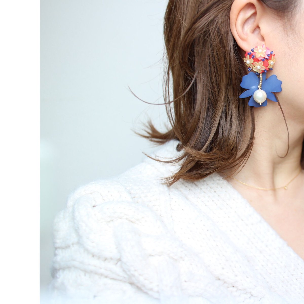 Multi Flower /// Orange red & Navy | Dorothy