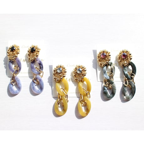 ２WAY　chain & chain/// blue・mustard・khaki