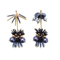 Navy///black＆gold asymmetry