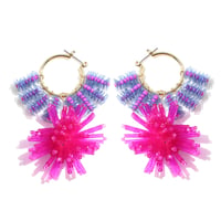 Spark hoop /// Clear Blue & Pink