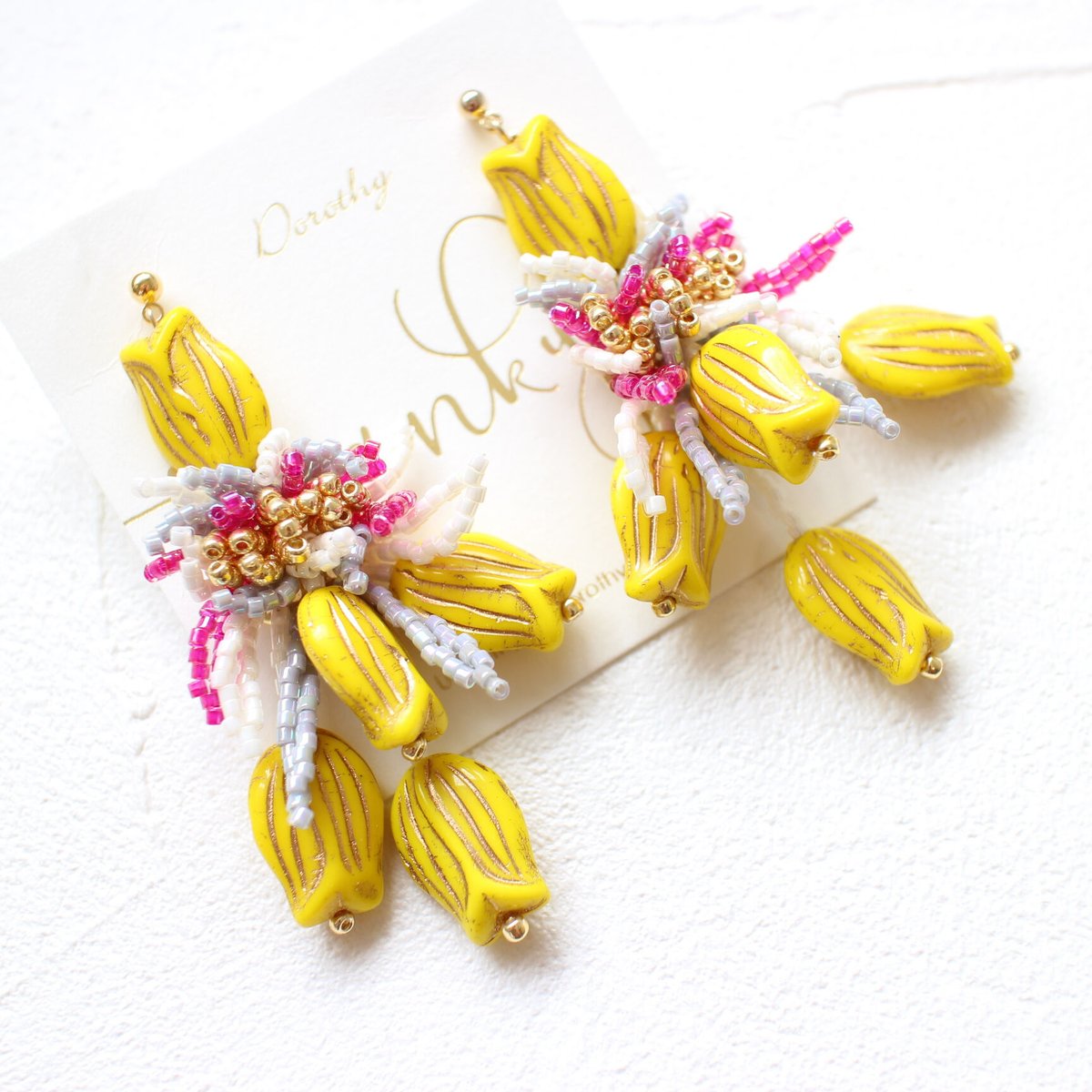 ヴィンテージ　チューリップの額　大型サイズ イエロー ヴィンテージ チューリップの額 大型サイズ イエロー アート用品