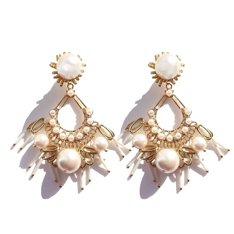 2WAY // Antique gold & big pearl