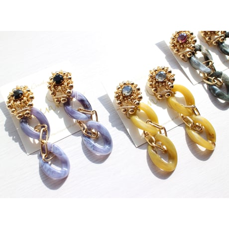 ２WAY　chain & chain/// blue・mustard・khaki