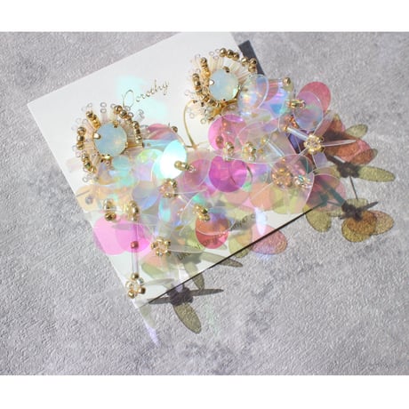 Long chandelier ///clear aurora Top