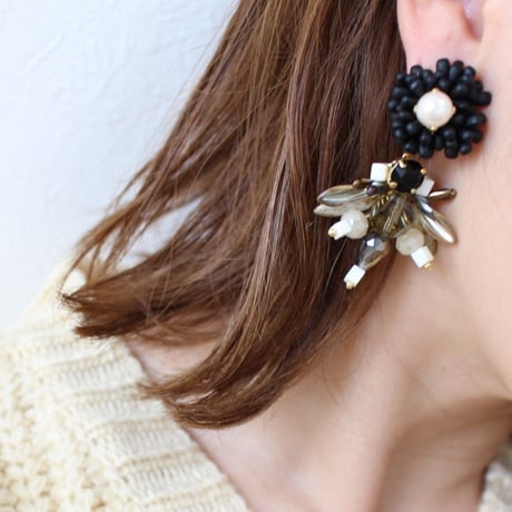 multicolored Bee＆FlowerGarden///black & khaki