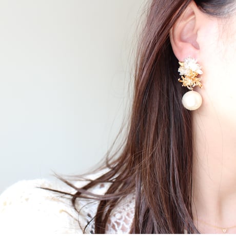 Flower & pearl /// gold・silver