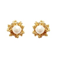 antique  gold chain /// Pearl
