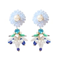 multicolored Bee＆FlowerGarden///blue & white