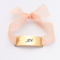Charm Bracelet "Joy" - Gold - Organdy ribbon