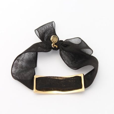 Charm Bracelet "Joy" - Gold - Organdy ribbon