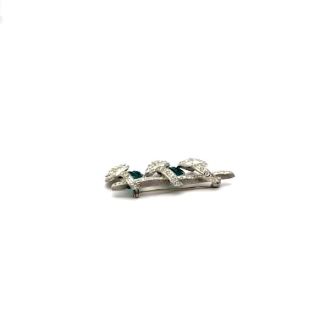Rhinestone Leaf Brooch（BR1294）