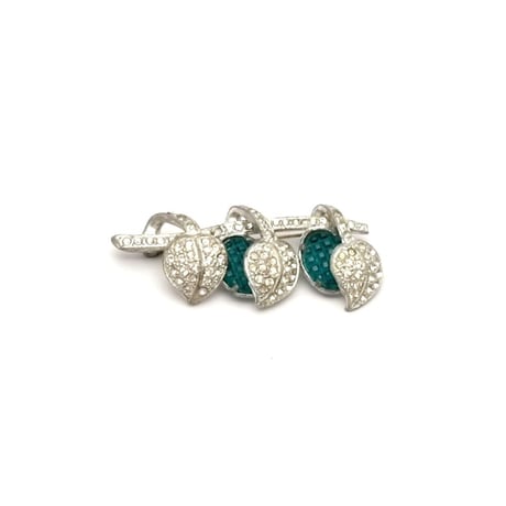 Rhinestone Leaf Brooch（BR1294）
