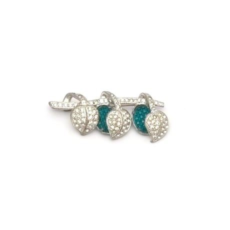Rhinestone Leaf Brooch（BR1294）