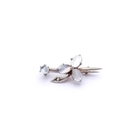 Edwardian Silver Moonstone Clover Brooch（BR2579）
