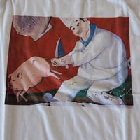 当店オリジナルブタとコックのイラストTシャツ