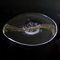Akemi Kaminaga 神永朱美　金彩帯吹きガラス楕円銘々皿
