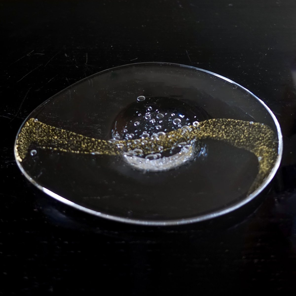 Akemi Kaminaga 神永朱美 金彩帯吹きガラス楕円銘々皿 | g's gallery