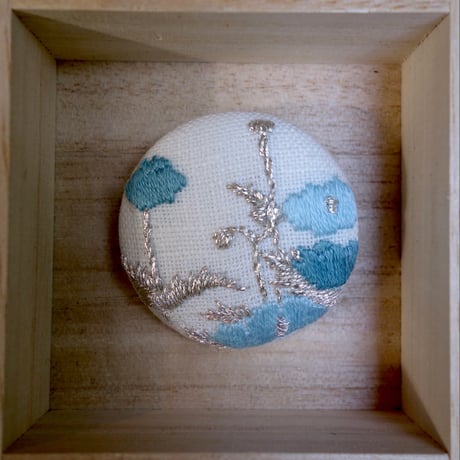 mayumi tomita 富田真弓　芥子(ポピー)刺繍ブローチor帯留
