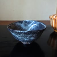 Norikazu Ogawa 黒泥彩楕円小鉢