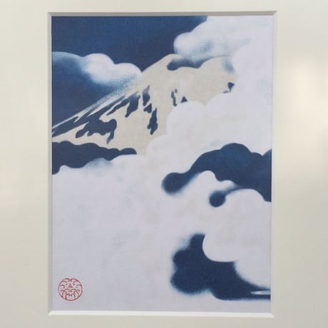 7枚限定A3パネル額装品○和紙にAIアート桜富士山日本和歌○がんどう