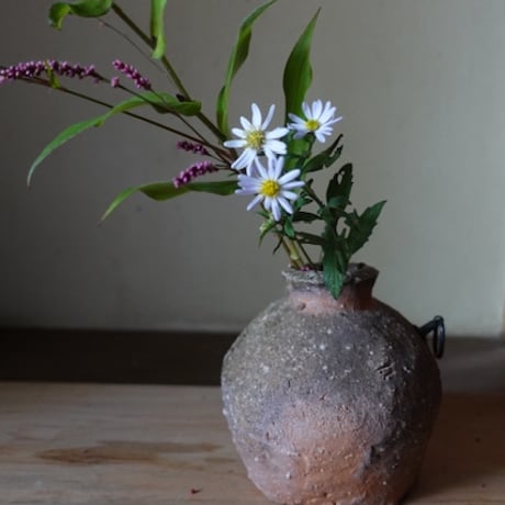 Q Tani 蹲掛花入れ　谷穹