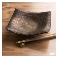 Norikazu Ogawa 鉄銀彩四方角皿(中皿)