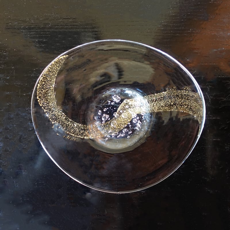 Akemi Kaminaga 神永朱美 金彩帯吹きガラス楕円銘々皿 | g's gallery