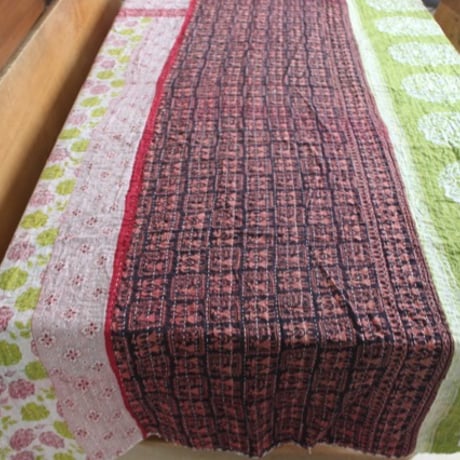 インド○カンタキルト○パッチワーク3○  約216×139cm
