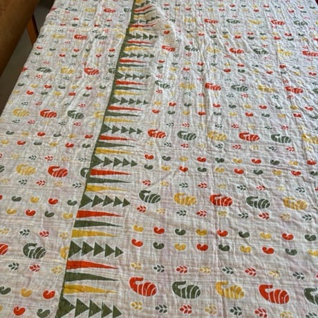 インド○カンタキルト○ホワイト○  約216×139cm