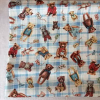 USAコットン○MUCH LOVED BEAR○louisenisbet○チェックくま○ブルー
