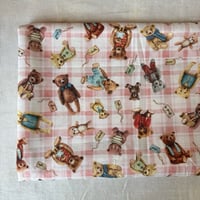 USAコットン○MUCH LOVED BEAR○louisenisbet○チェックくま○ピンク